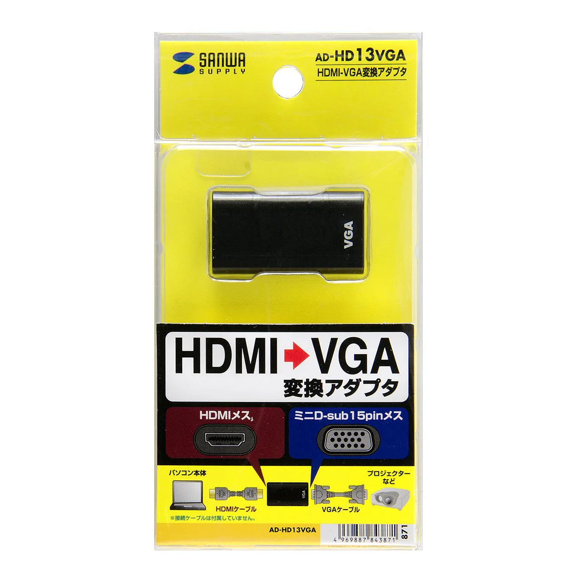 HDMI-VGA Conversion Adapter (HDMI A Female - VGA Female) AD-HD13VGA