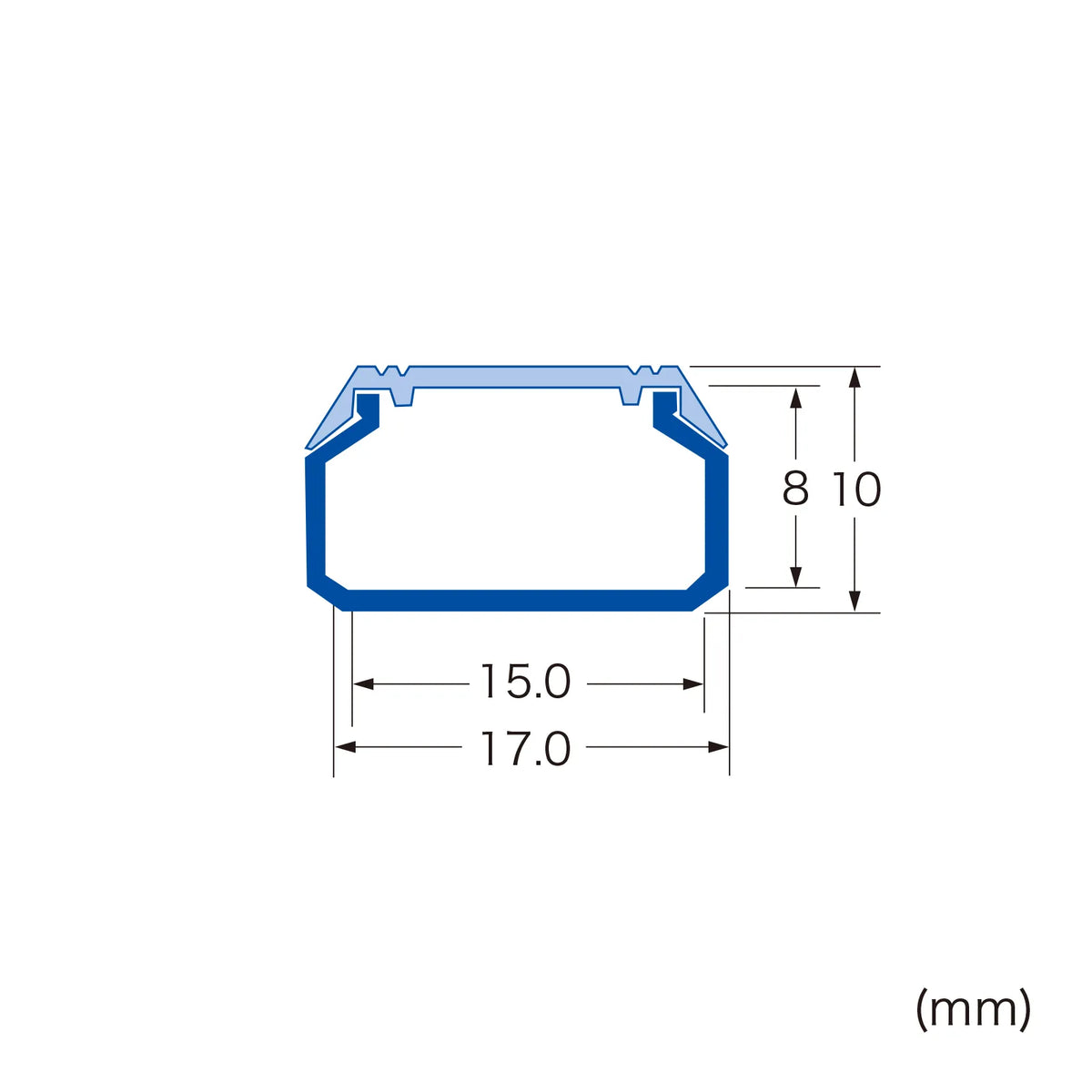 Wall-mounted cable molding (17mm width, square shape, black) CA-KK17BK