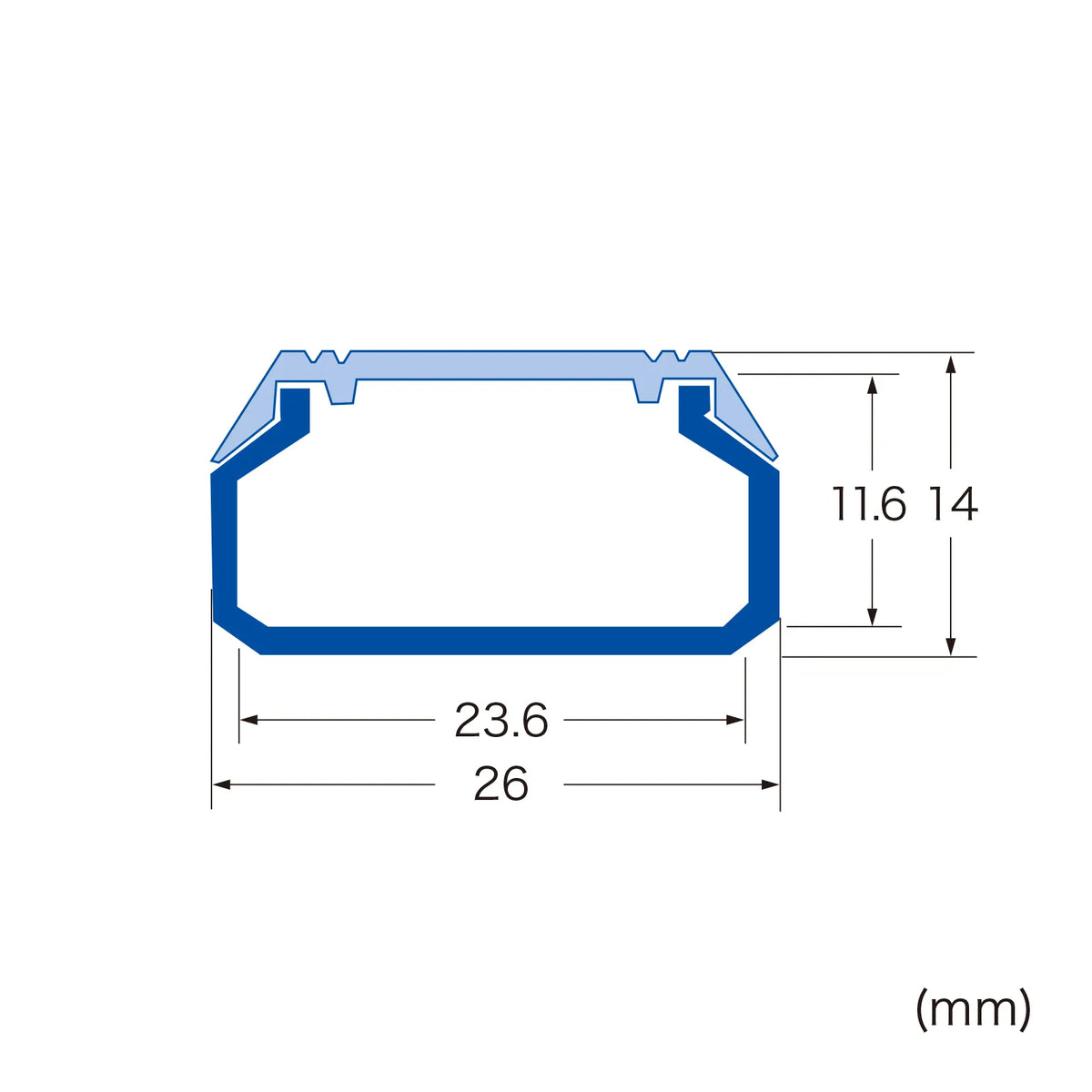 Wall-mounted cable molding (26mm width, square shape, black) CA-KK26BK