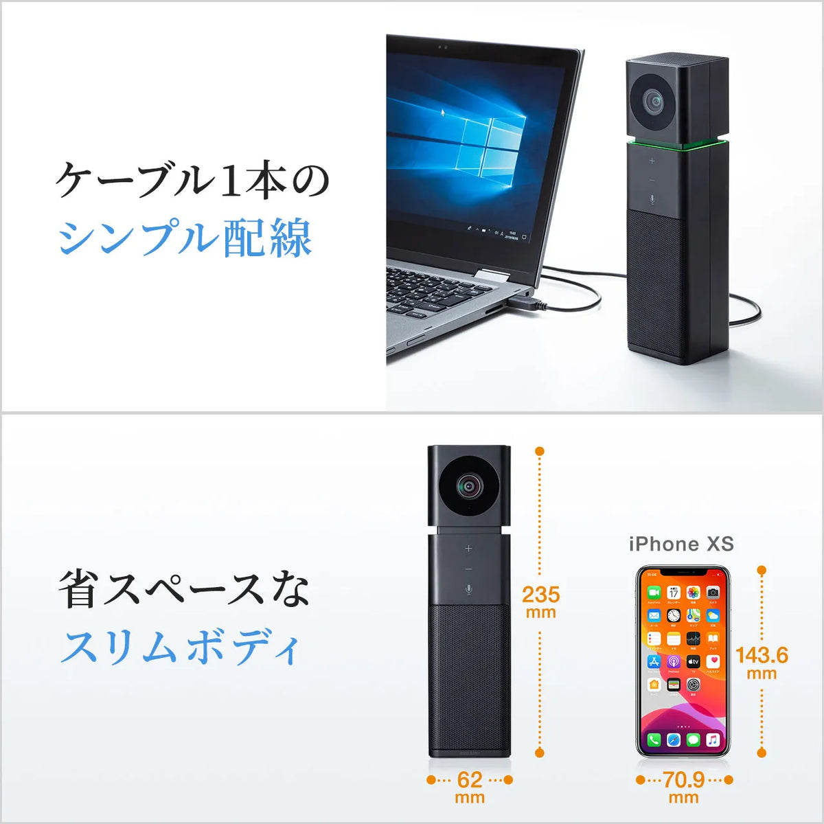 カメラ内蔵USBスピーカーフォン CMS-V47BK
