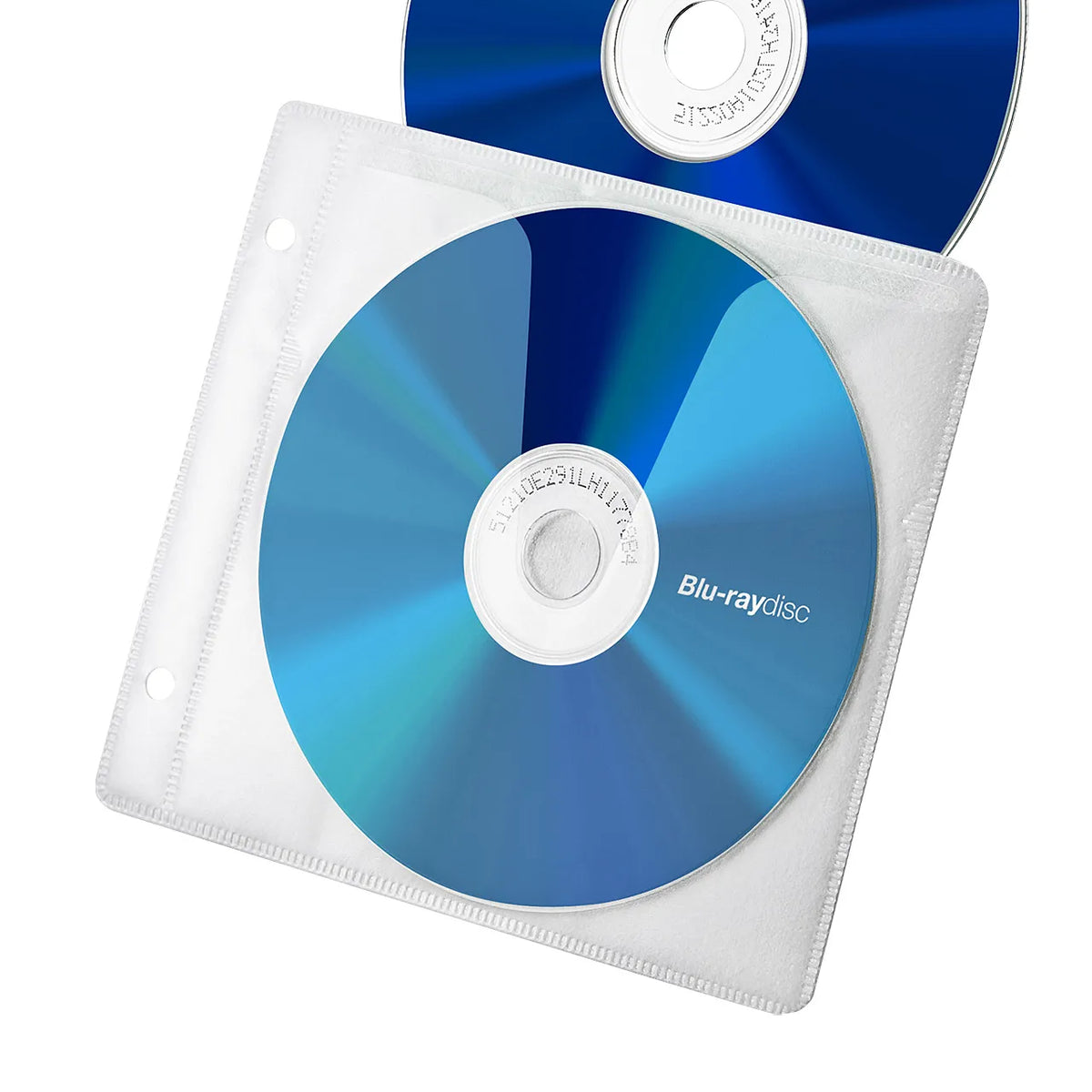 Blu-ray Disc Compatible Non-woven Fabric Case (with ring holes, 50 pieces, white) FCD-FRBD50W