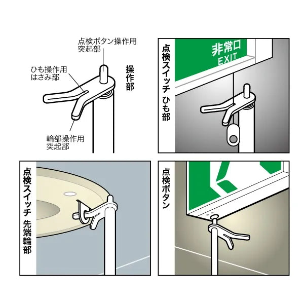 Emergency exit sign inspection rod (mini type) HTB-110