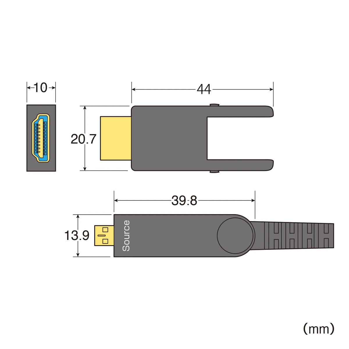 4K60Hz compatible fiber optic HDMI cable (15m) KM-HD20-PFBAD15