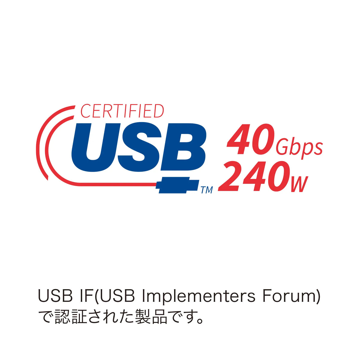USB 40Gbps (USB4 Gen3) Type-C Cable KU-40GCCPE10