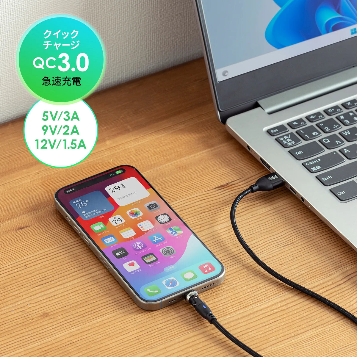 USB 2.0 Type-C to A Connector 540-degree Rotating Cable, 2m KU-CAKA20BK