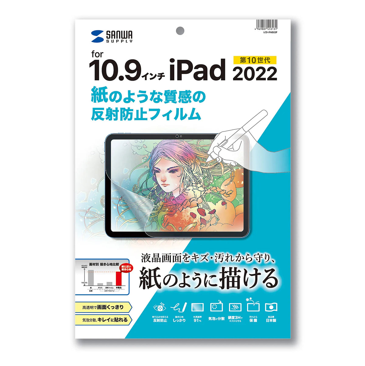 Anti-reflective film with a paper-like texture for Apple 10th generation iPad 10.9-inch (LCD-IPAD22P)