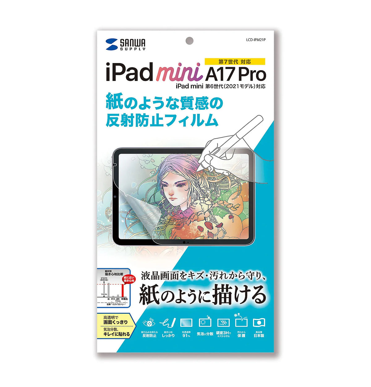 Anti-reflective film with a paper-like texture for Apple iPad mini 8.3-inch A17 Pro (LCD-IPM21P)