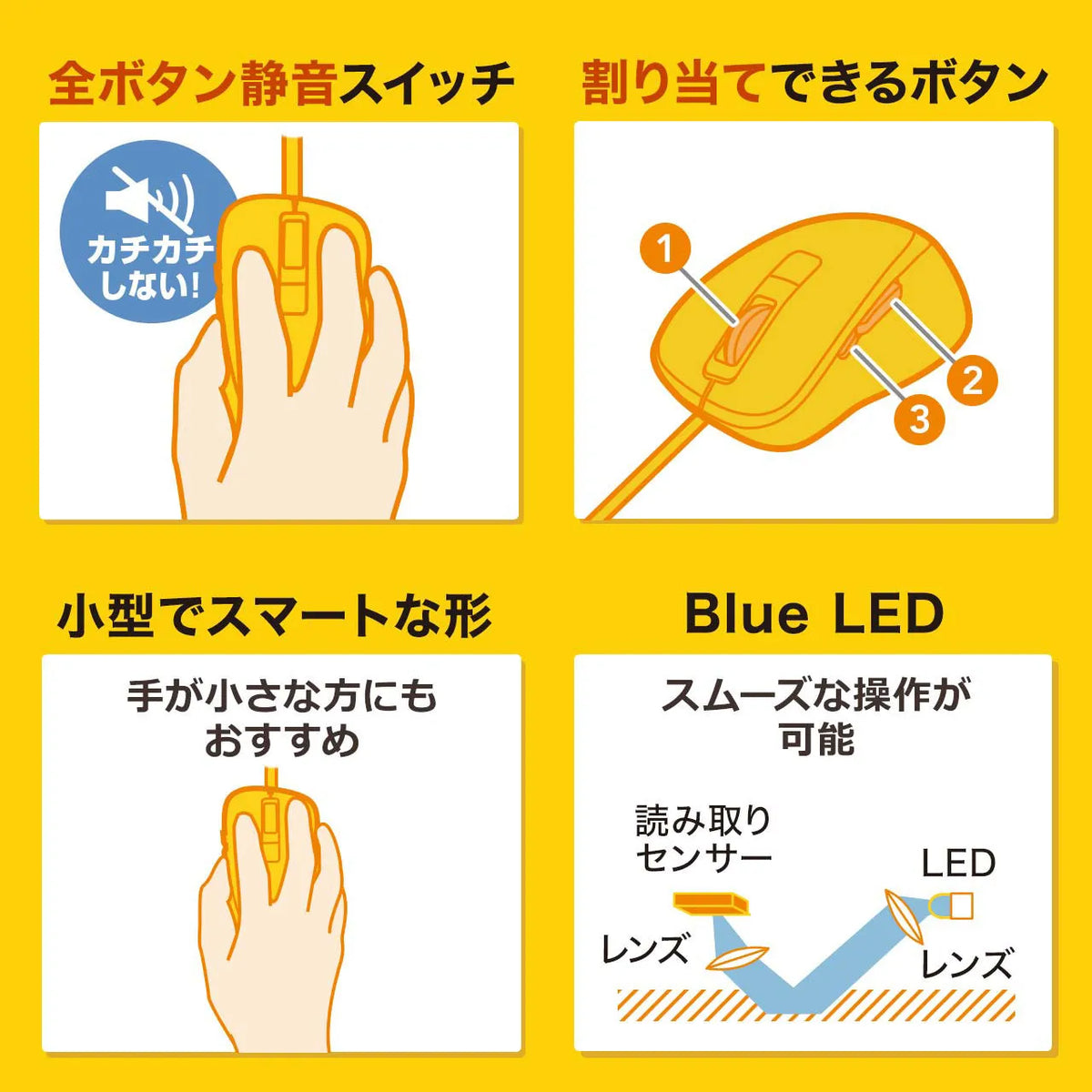 Silent Wired Blue LED Mouse (5 Buttons) MA-BL156BK