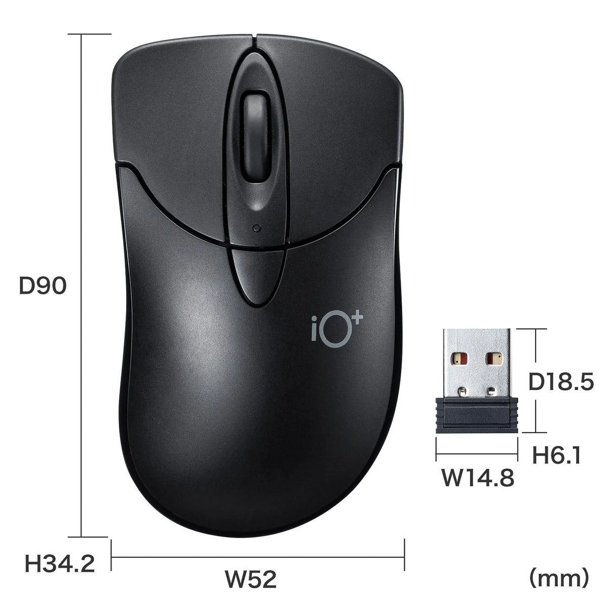 Silent Wireless Blue LED Mouse "IO Plus" MA-IPWBS302BK