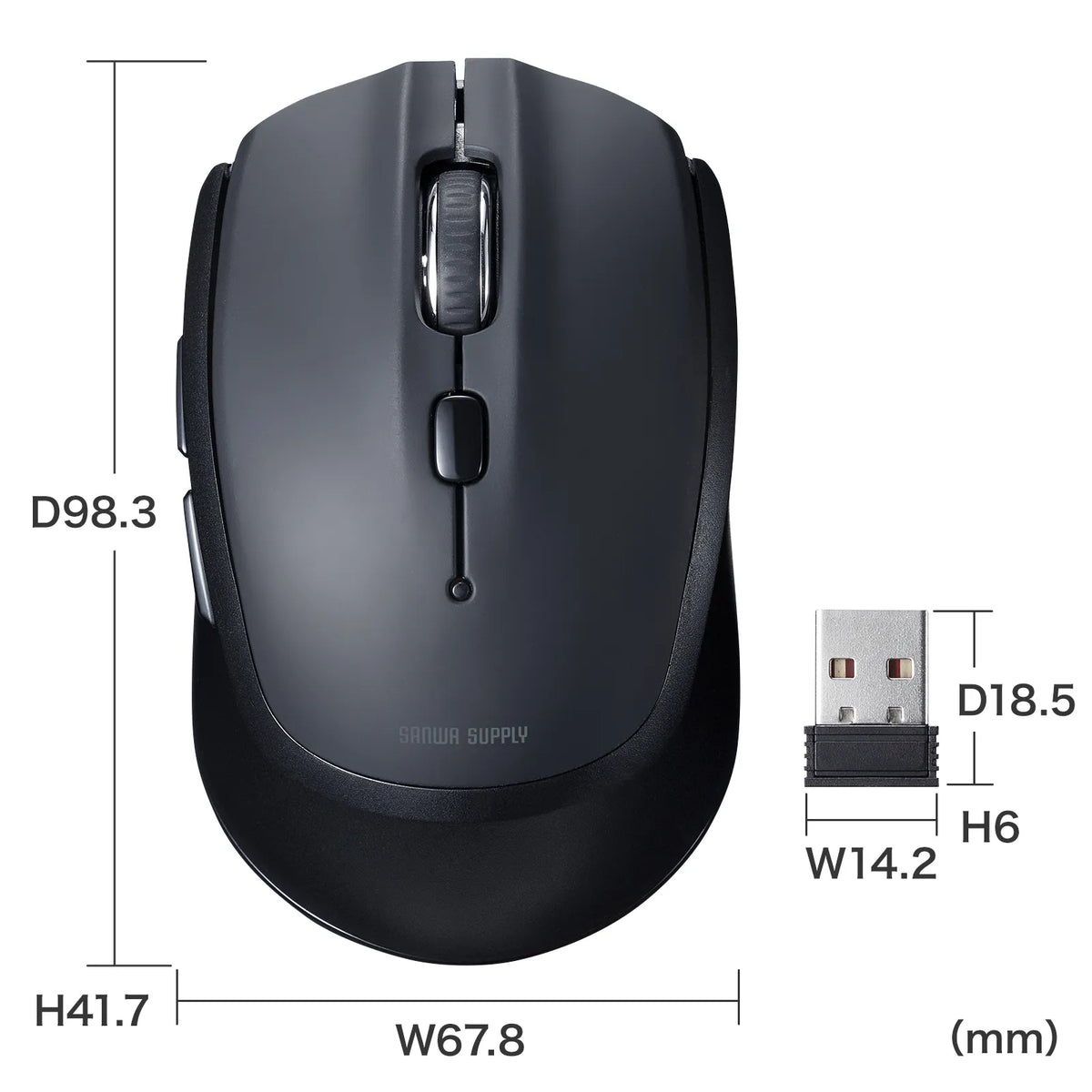 Wireless Blue LED Mouse (5 buttons) MA-WB509BK