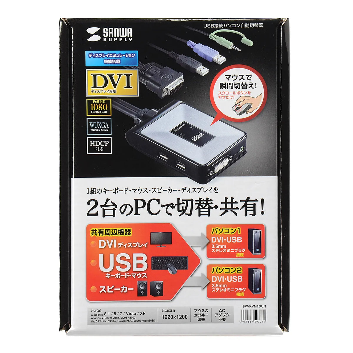 Automatic PC switch (2:1) SW-KVM2DUN