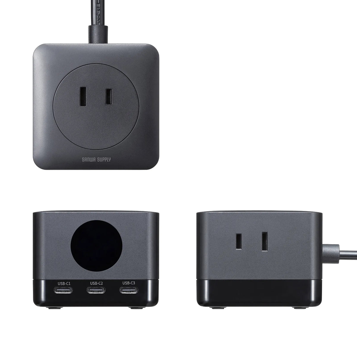 PD67W USB-Cx3GaN窒化ガリウム 充電機能付き3個口タップ TAP-B111C3BK