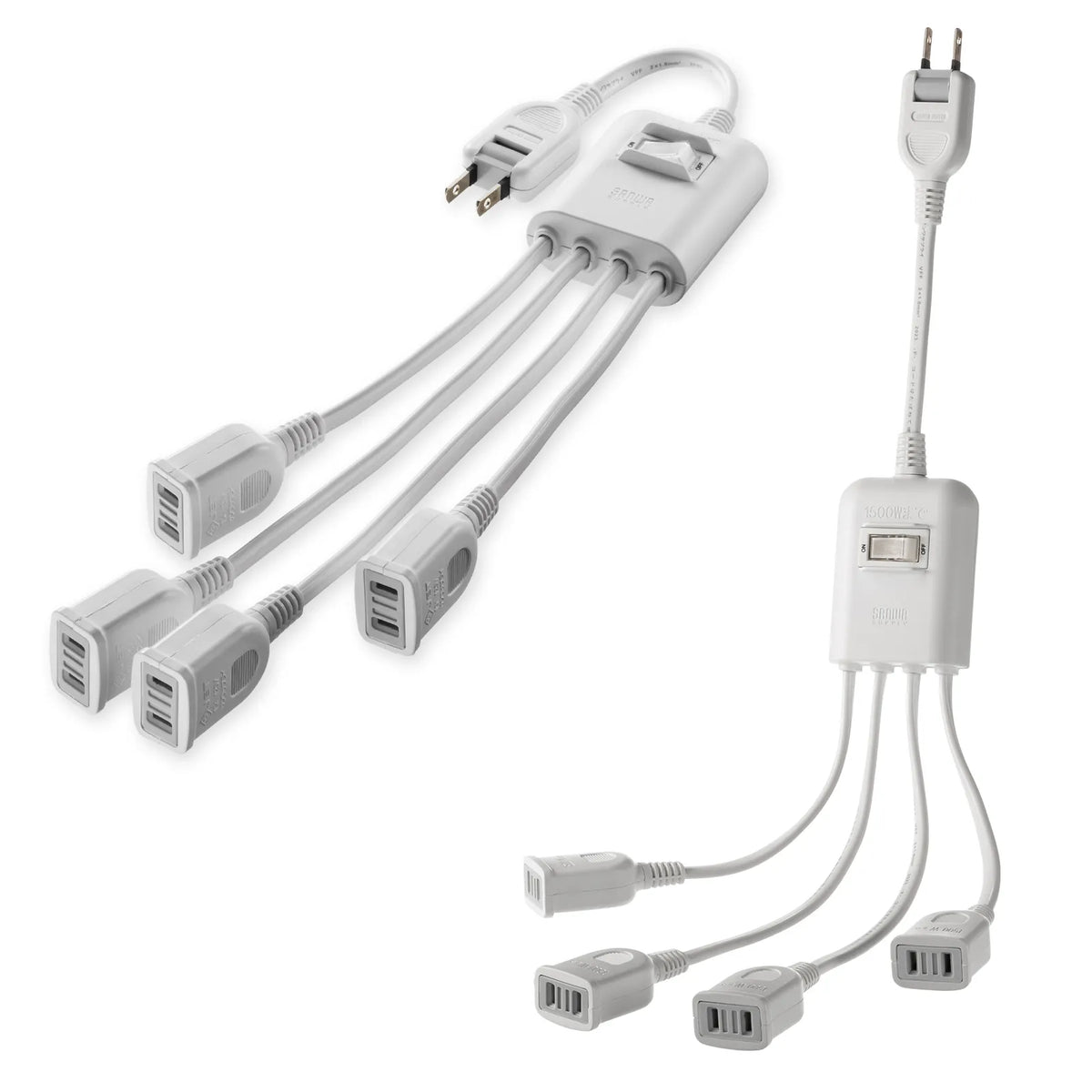 Power extension cord with centralized switch TAP-EX4SWW