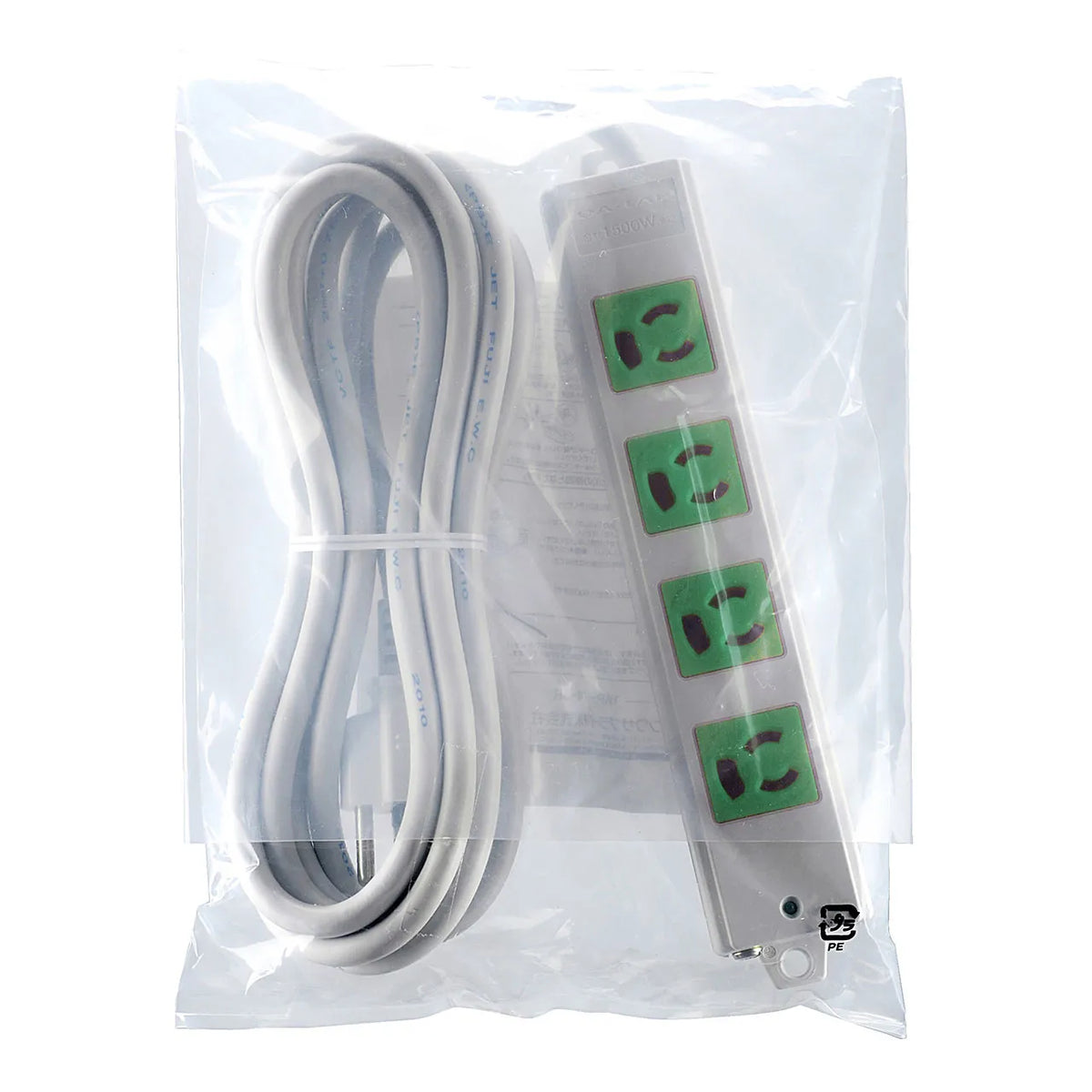 3-prong, 3m, 4-outlet power strip (green, for backup) TAP-K4-3G