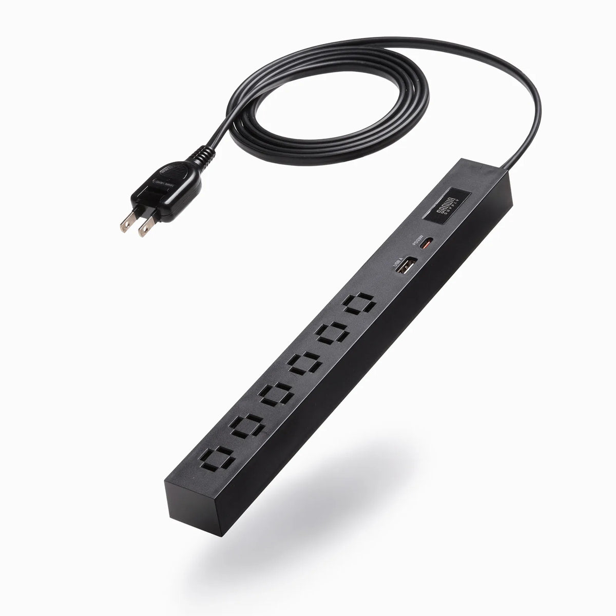 Slim Power Strip (6 AC outlets, A1 + C1, PD33W) TAP-SLIM6UC-15BK