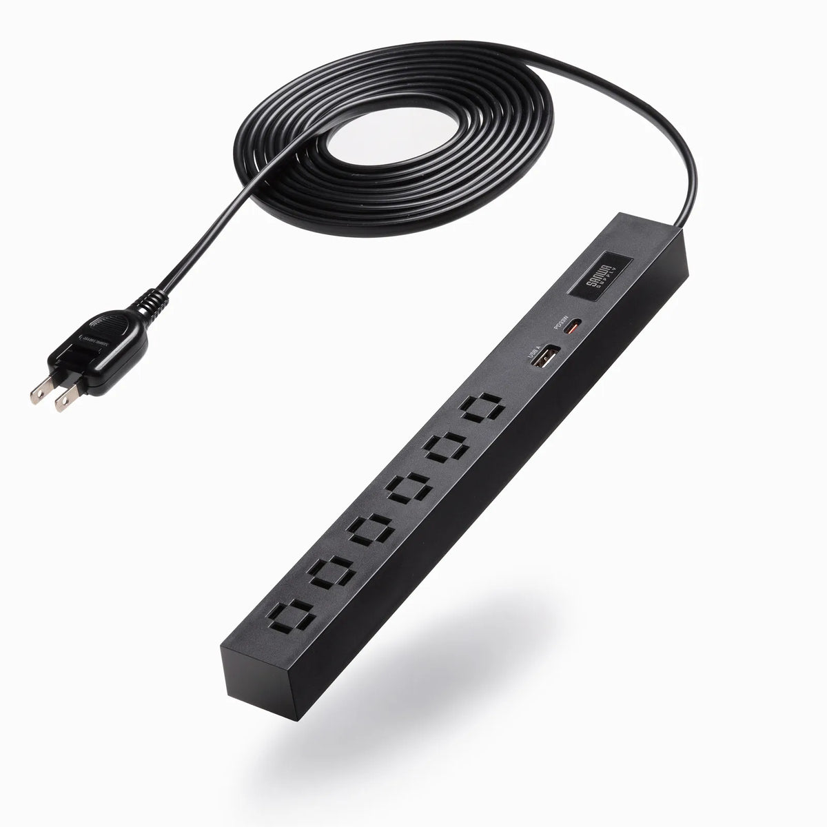 Slim Power Strip (6 AC outlets, A1 + C1, PD33W) TAP-SLIM6UC-3BK