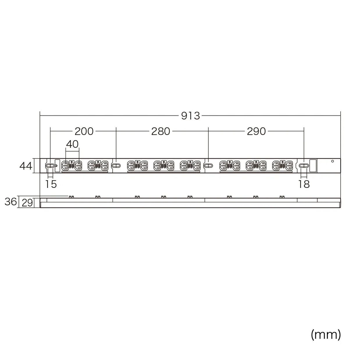 19-inch server rack power strip, 200V (20A), with anti-disconnection lock function, TAP-SV22016LK
