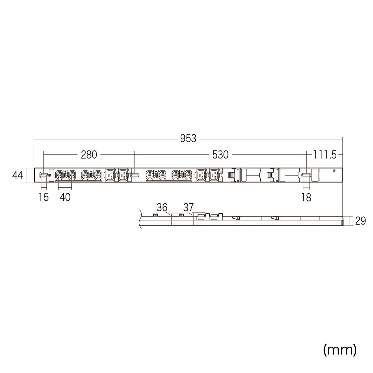 19インチサーバーラック用コンセント 200V(30A) TAP-SV23012C19LKN