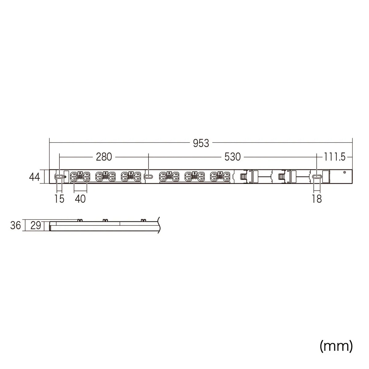 19-inch server rack power strip, 200V (30A), with anti-disconnection lock function, TAP-SV23012LKN