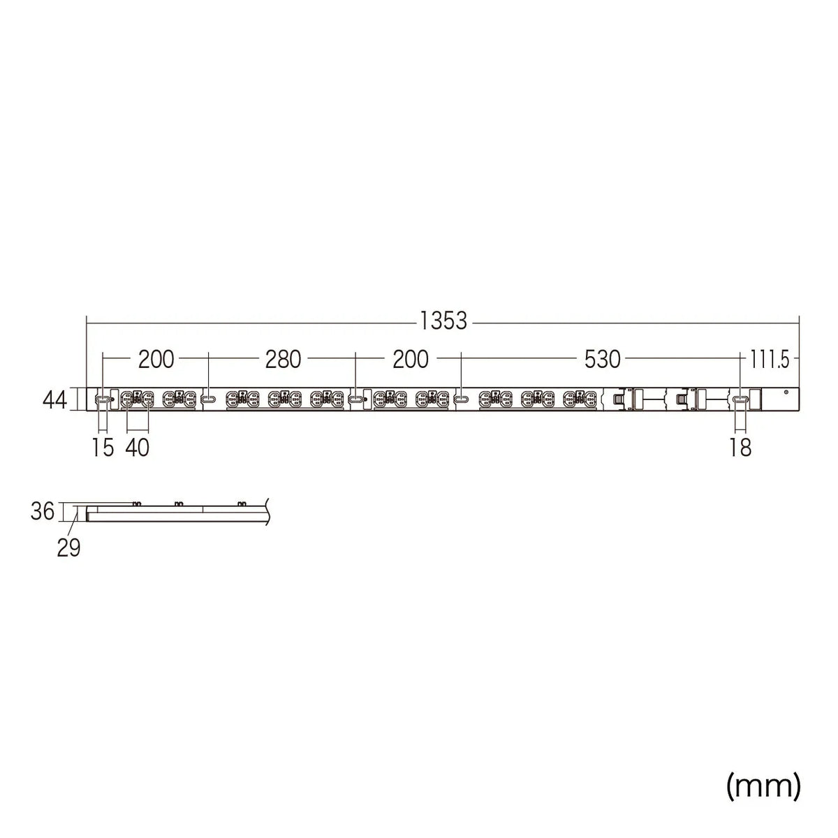 19-inch server rack power strip, 200V (30A), with anti-disconnection lock function, TAP-SV23020LKN