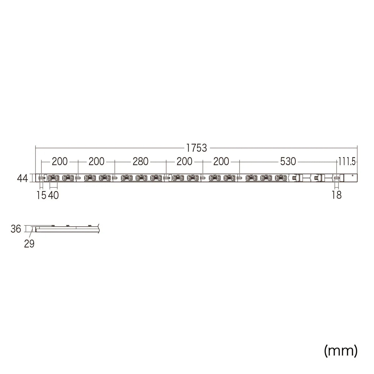 19-inch server rack power strip, 200V (30A), with anti-disconnection lock function, TAP-SV23028LKN