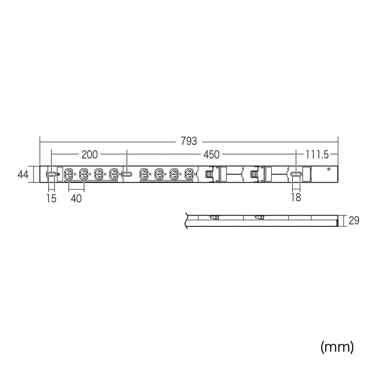 19-inch server rack power outlet, 200V (30A), TAP-SV2308N