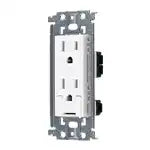 WTL11323W Advance Recessed Double Outlet with Grounding Terminal (Metal Frame) (Ceramic White)