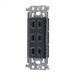 WTL13033H Advance Recessed Triple Outlet (with Metal Frame) (Gray)