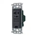 WTL19313H Advance 15A/20A Recessed Grounded Outlet with Ground Terminal (Metal Frame) (Gray)