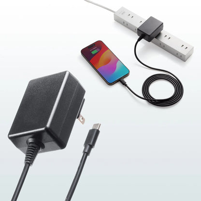 USB Type-Cケーブル一体型AC充電器（5V/3A） ACA-IP103BK
