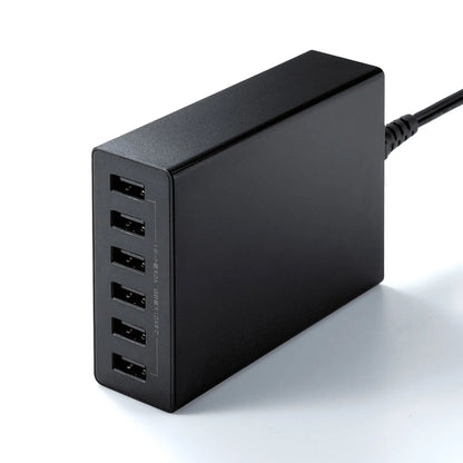 USB充電器（6ポート・合計12A・ブラック） ACA-IP67BK