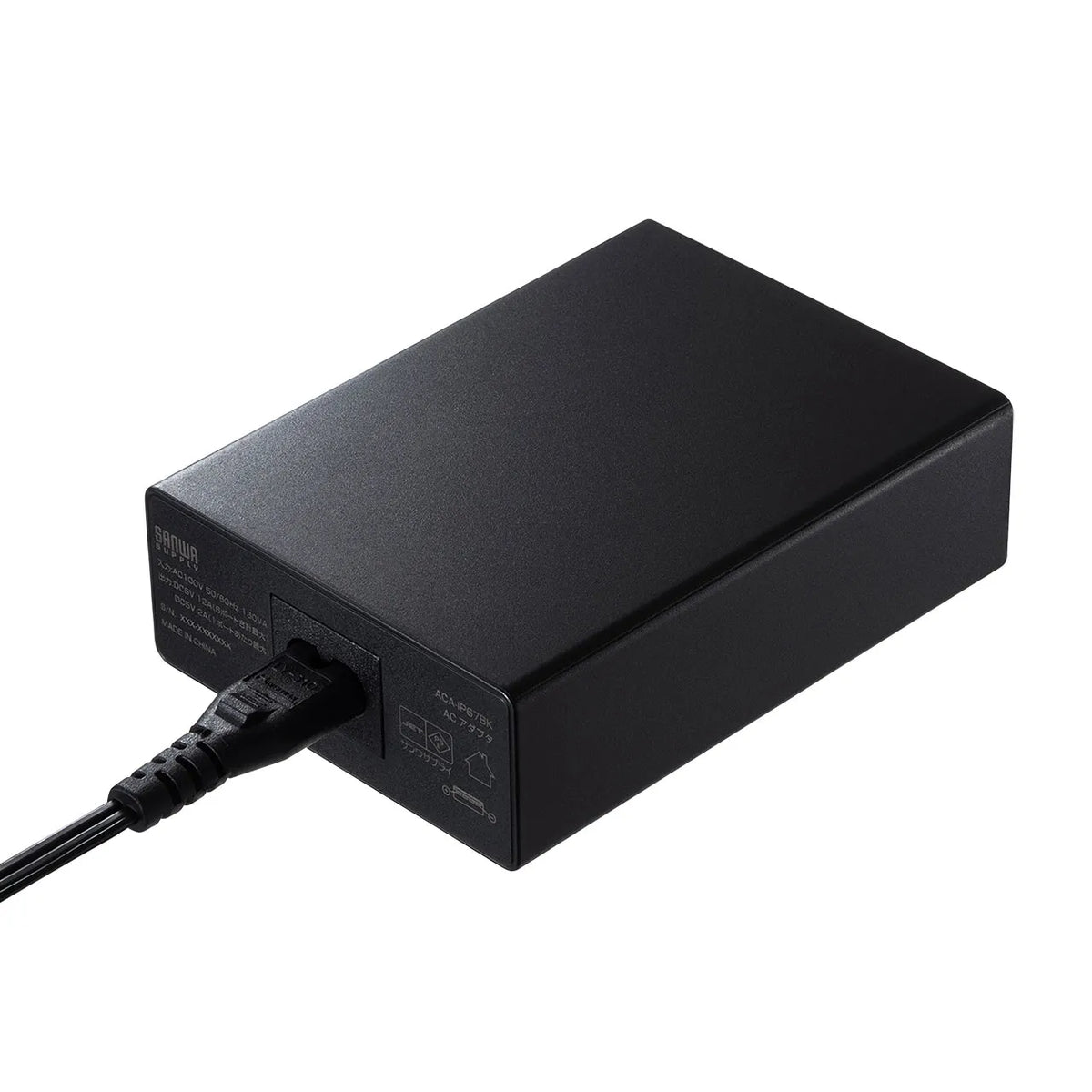 USB充電器（6ポート・合計12A・ブラック） ACA-IP67BK