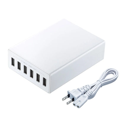 USB充電器（6ポート・合計12A・ホワイト） ACA-IP67W