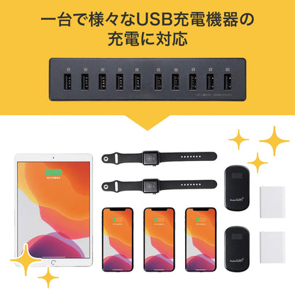USB Charger (10 Ports, 20A Total, High Durability Type) ACA-IP68