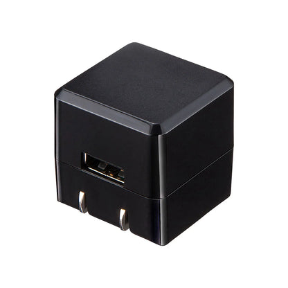 キューブ型USB充電器（1A・高耐久タイプ・ブラック） ACA-IP70BK