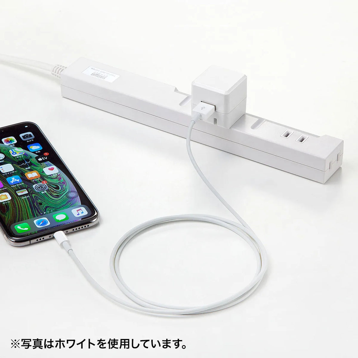 キューブ型USB充電器（1A・高耐久タイプ・ブラック） ACA-IP70BK