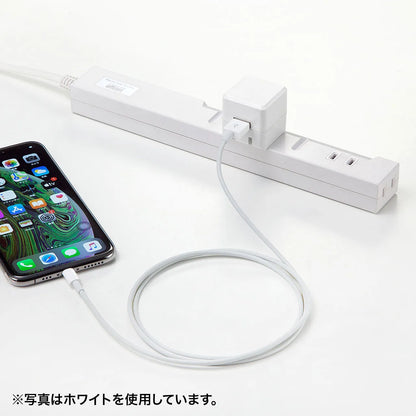 キューブ型USB充電器（1A・高耐久タイプ・ブラック） ACA-IP70BK