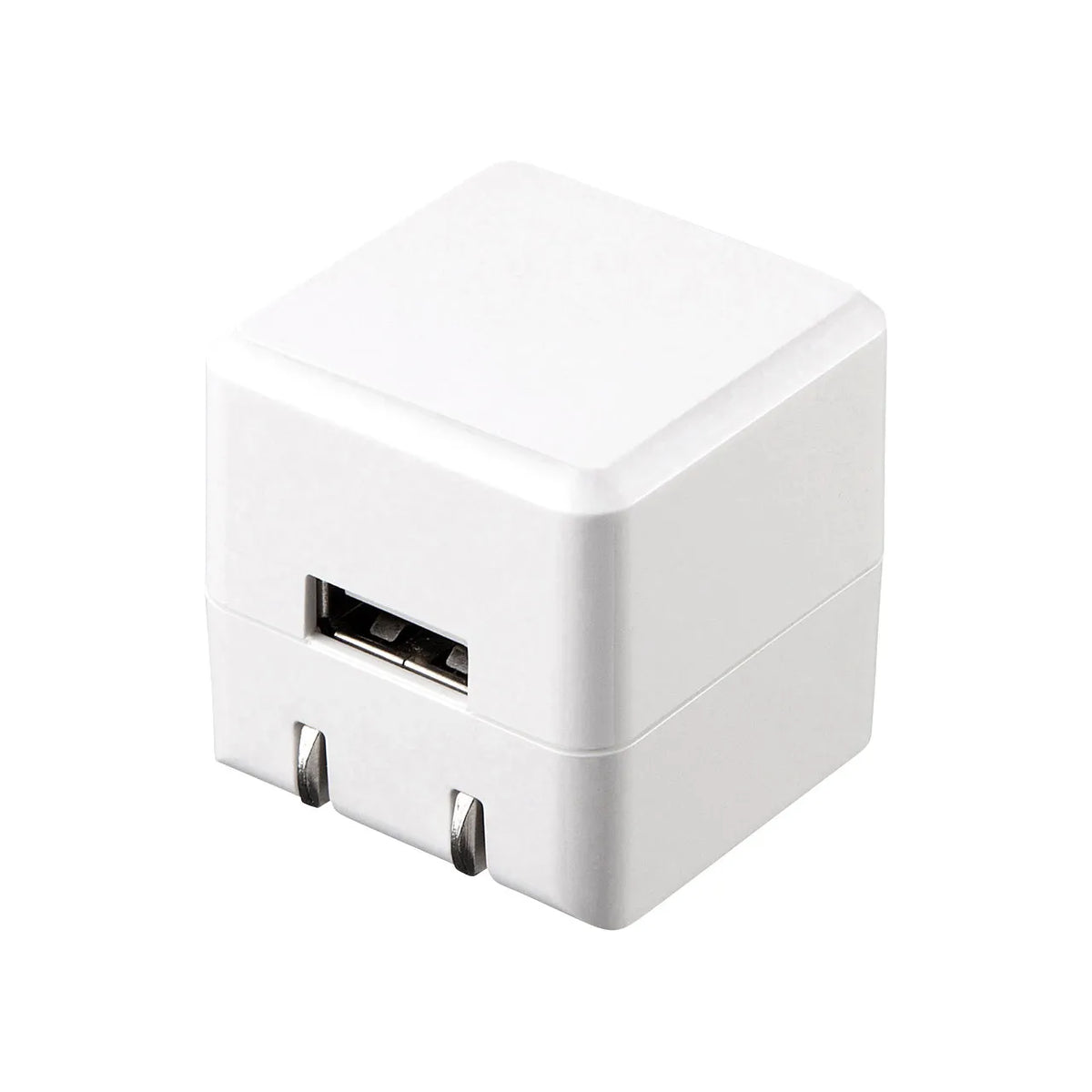 キューブ型USB充電器（1A・高耐久タイプ・ホワイト） ACA-IP70W