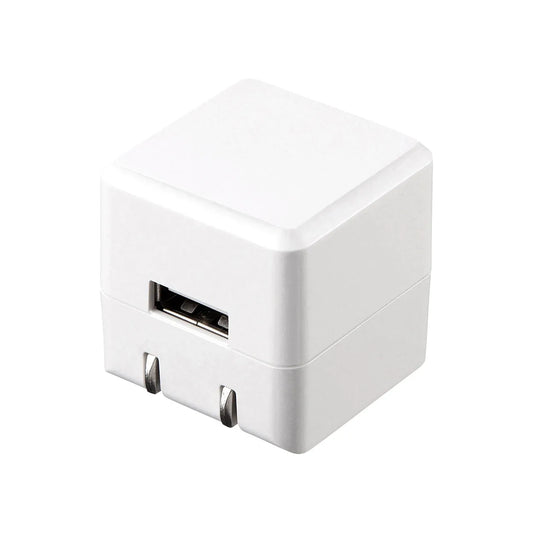 Cube-shaped USB charger (1A, high-durability type, white) ACA-IP70W