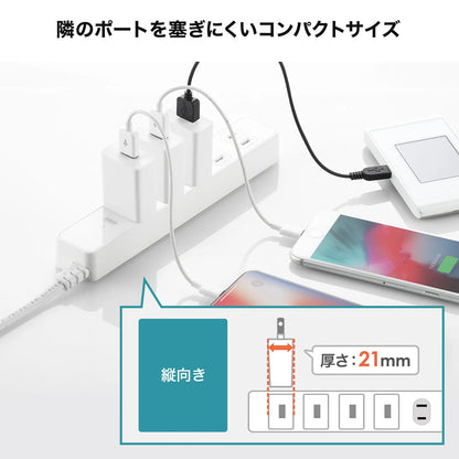 USB充電器（1A・ホワイト） ACA-IP86W