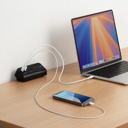 USB PD compatible clamp-type AC charger (PD65W, Cx2 + Ax2, Black) ACA-PD106BK