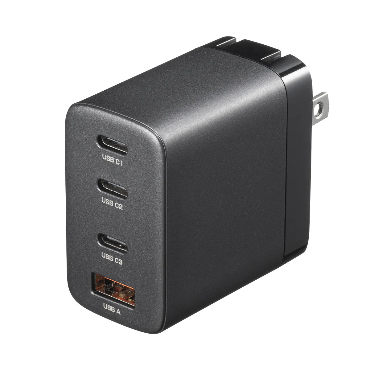 USB PD対応AC充電器（PD65W・Cx3+Ax1） ACA-PD107BK