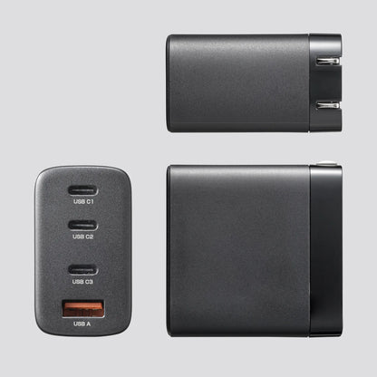USB PD対応AC充電器（PD65W・Cx3+Ax1） ACA-PD107BK