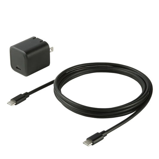 USB PD compatible cube-type AC charger (PD45W, Type-C cable included) ACA-PD109SETBK