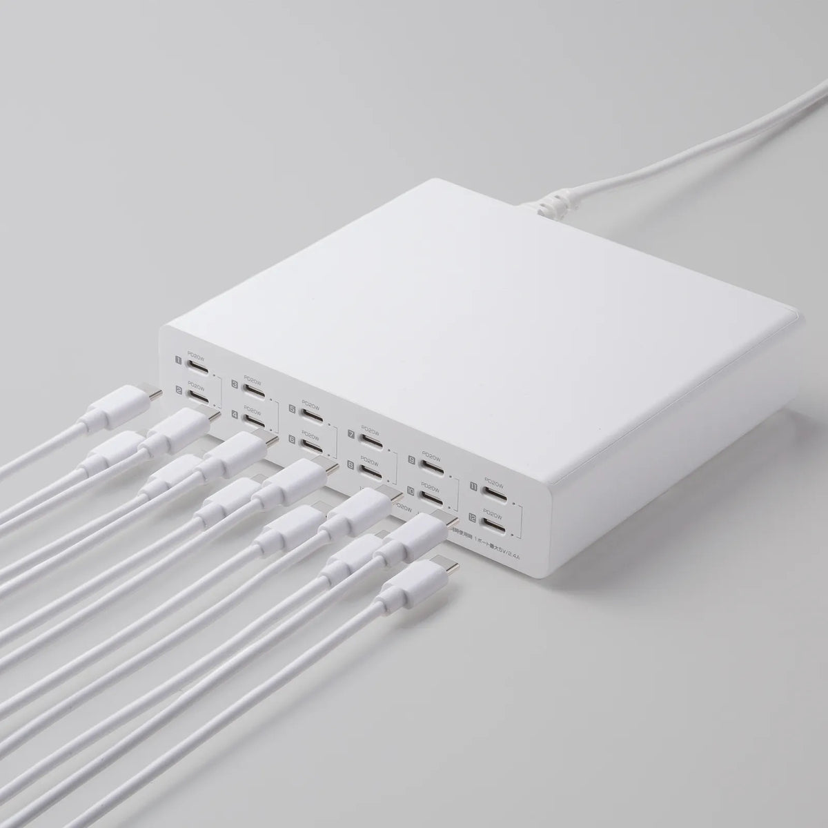 USB PD compatible AC charger (12 ports, 144W total) ACA-PD112