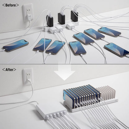 USB PD compatible AC charger (12 ports, 144W total) ACA-PD112