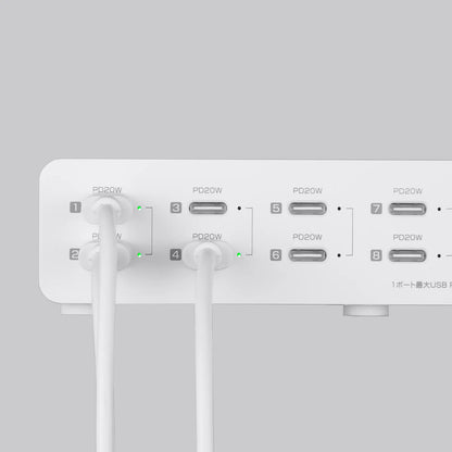 USB PD compatible AC charger (12 ports, 144W total) ACA-PD112