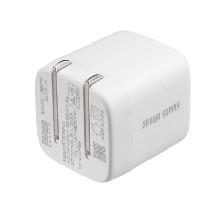 USB PD compatible cube-type AC charger (PD20W, Type-C cable included) ACA-PD113SETW