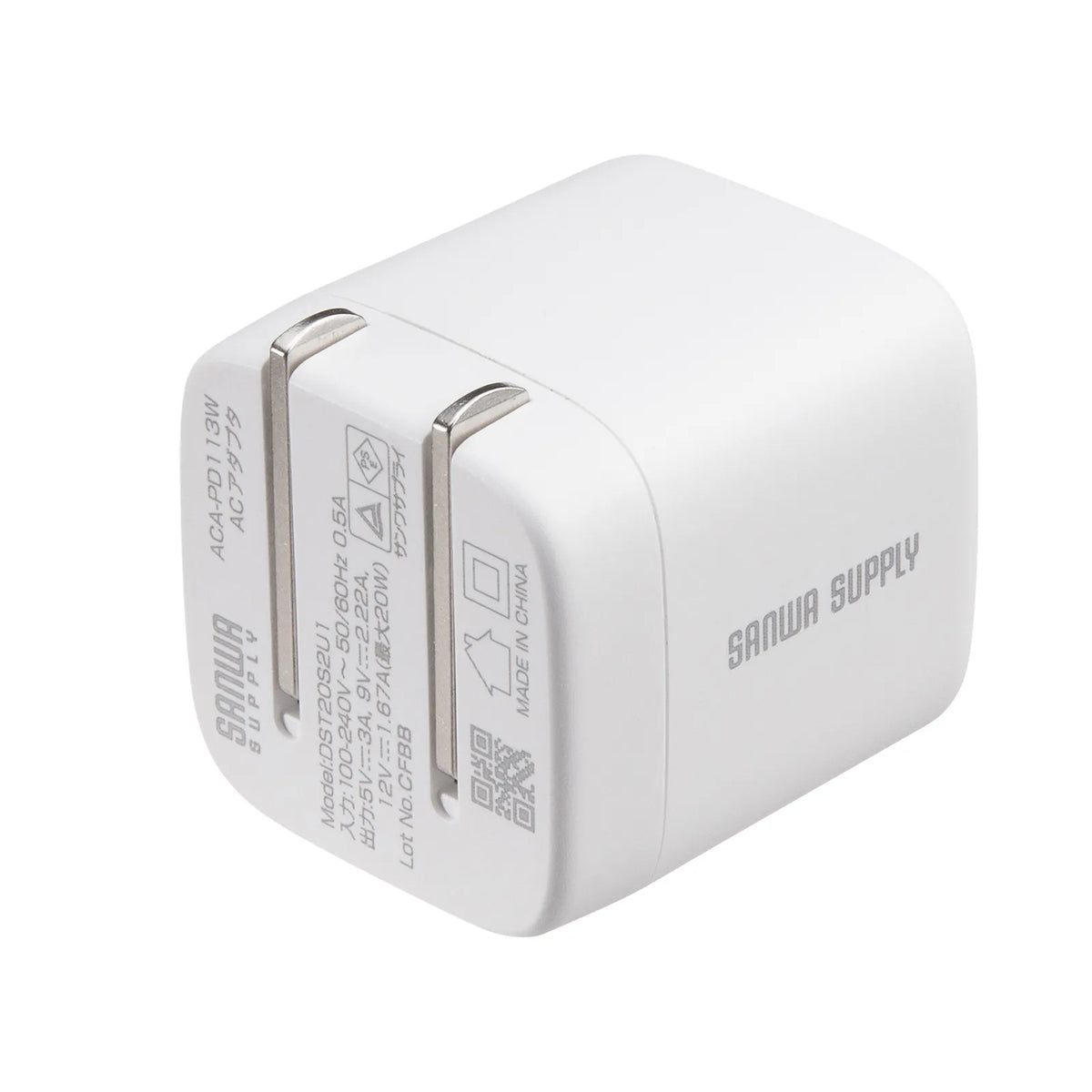 USB PD対応キューブ型AC充電器（PD20W） ACA-PD113W