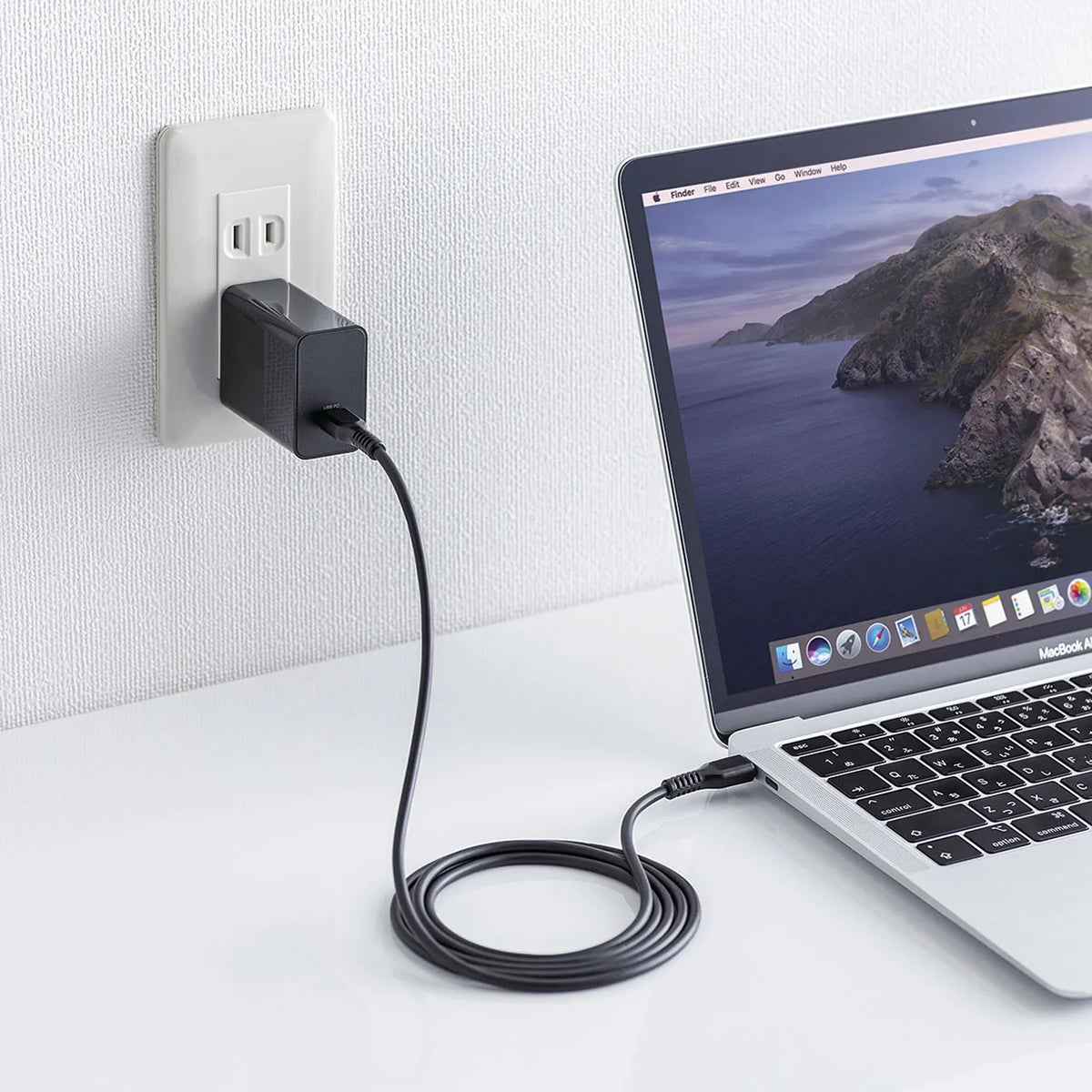 USB PD compatible AC charger (PD45W, with Type-C cable) ACA-PD80BK
